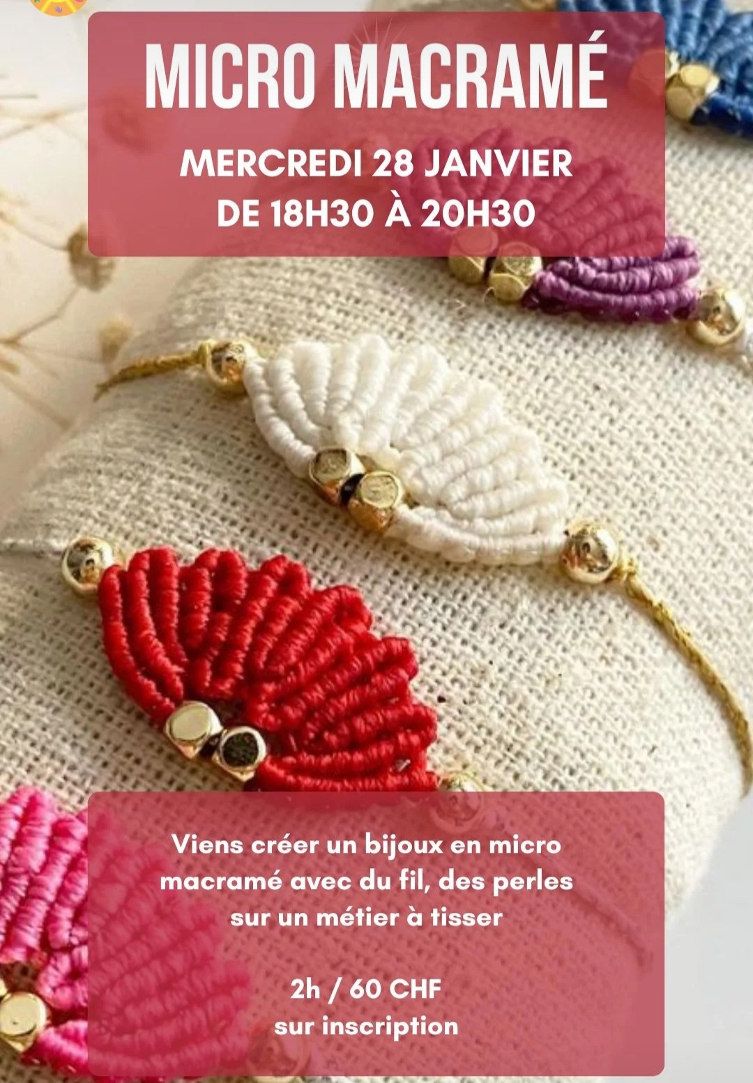 Atelier micro macramé Montreux Janvier