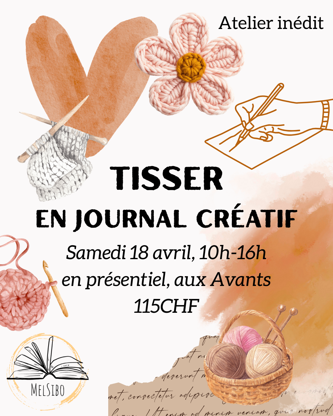 Tisser en journal créatif Mélanie Scyboz avril Les Aavnts