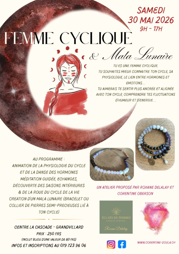 Atelier Femme cyclique grandvillard gruyère fribourg en mai