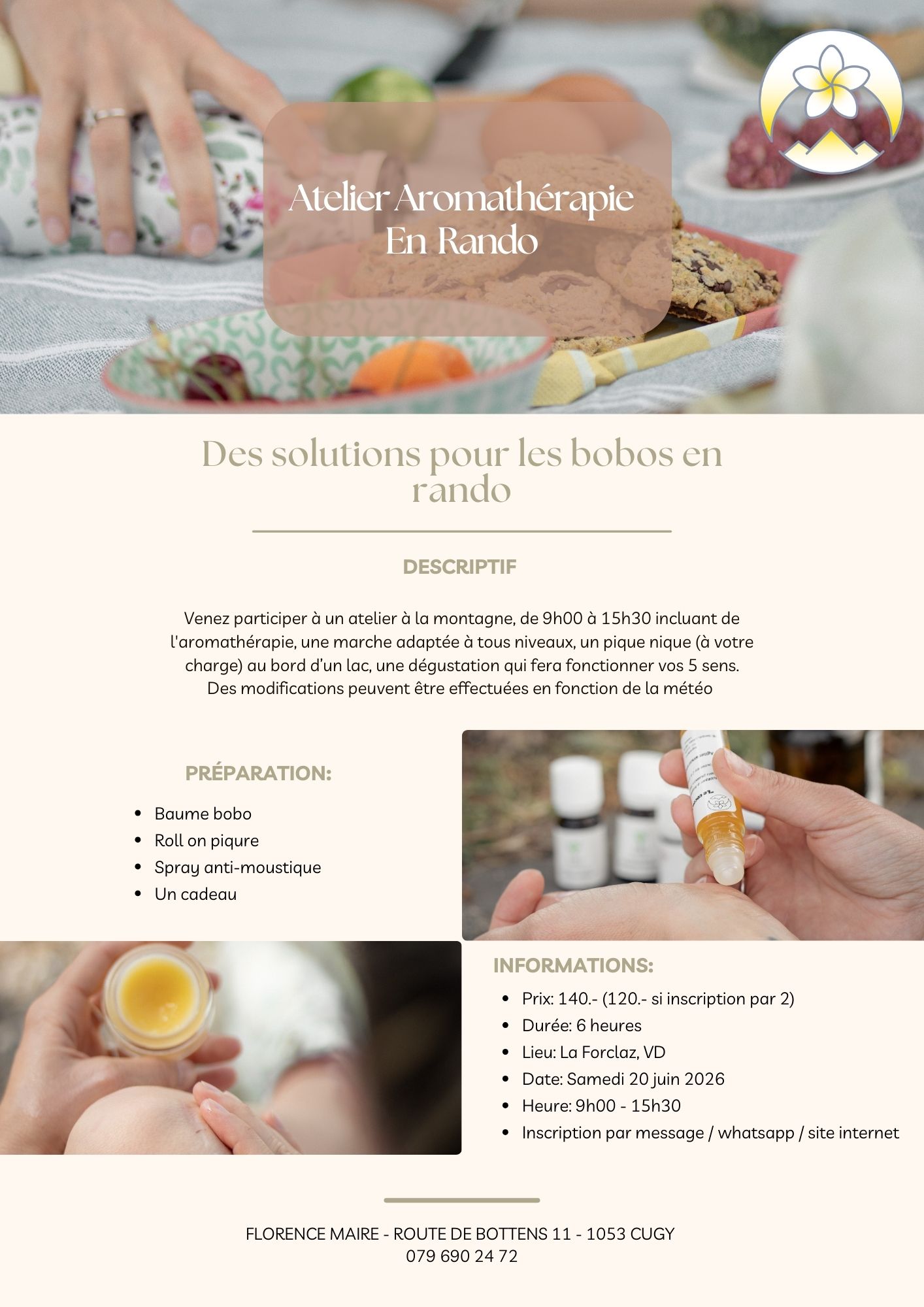 Atelier aromathérapie en rando Florence Maire La Forclaz vaud