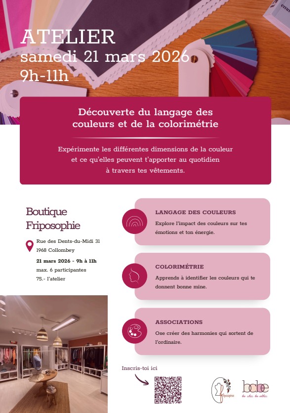 Atelier colorimétrie Aline Mettan be chic be etic Collombey 21.03.2026