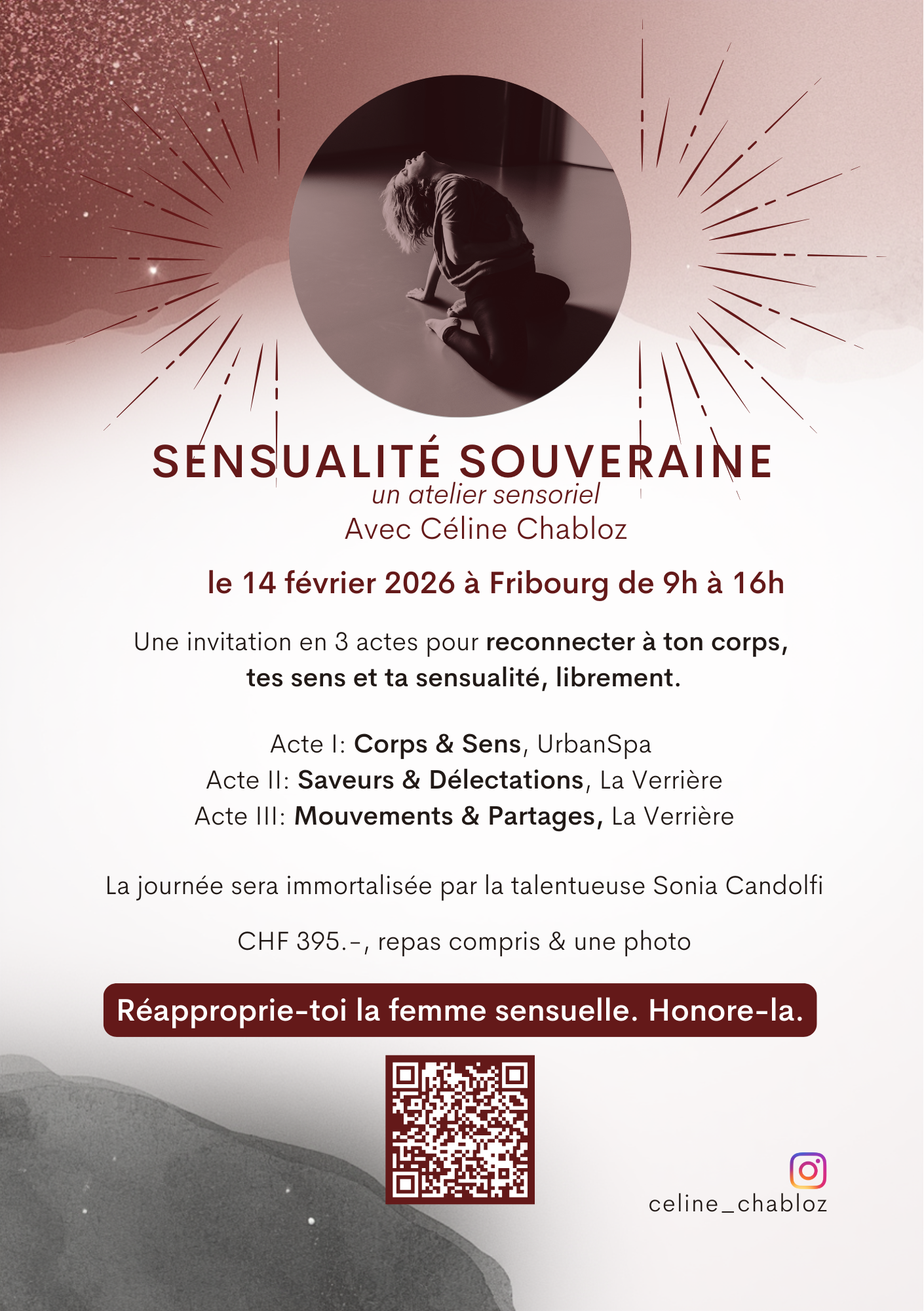 Sensualité souveraine atelier sensoriel Fribourg Céline Chabloz